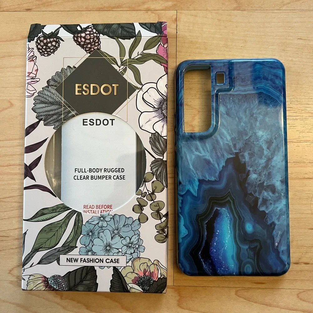 Esdot Agate Stone Blue Phone Case for Samsung Galaxy 22
